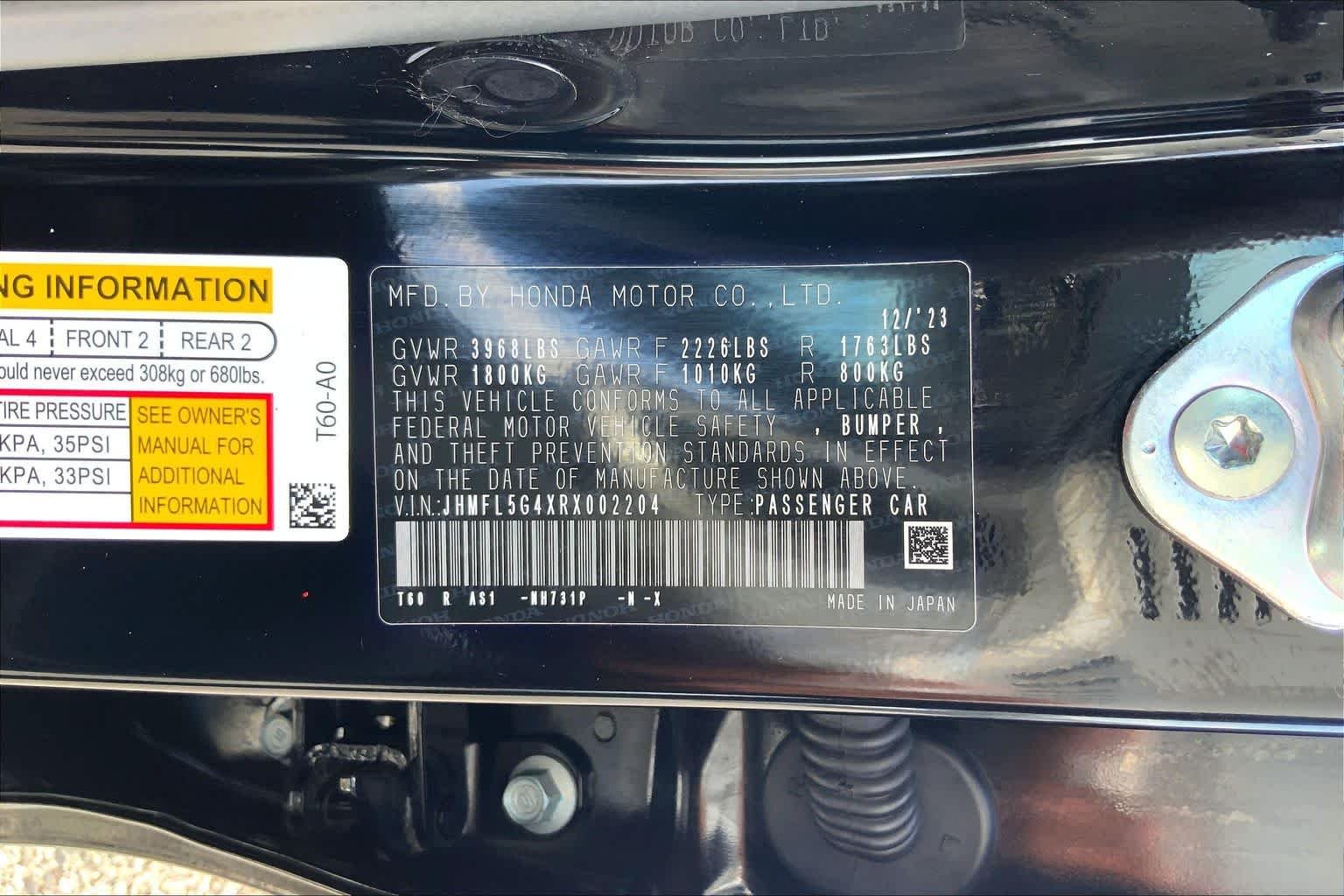 Used 2024 Crystal Black Pearl Honda  image 36