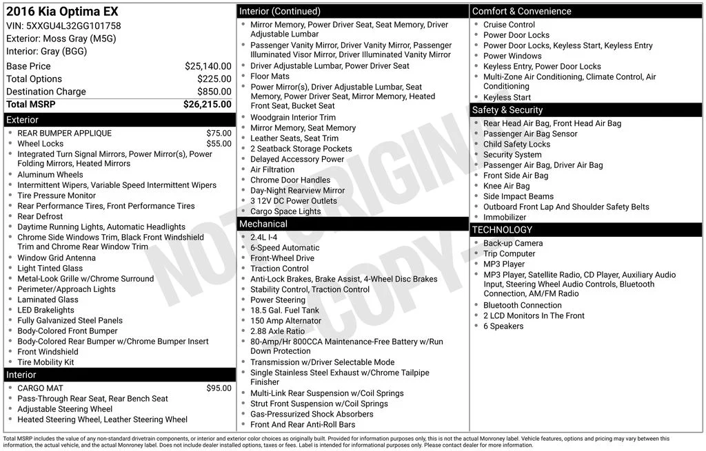 Used 2016 Green Kia EX image 15