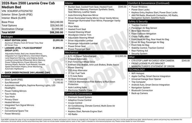 New 2026 Silver-Zynith Exterior Paint RAM Laramie image 32