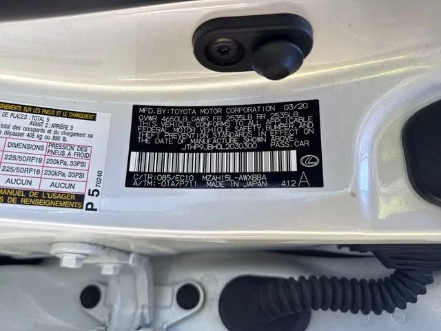 Used 2020 White Pearl Lexus 250h Base image 16