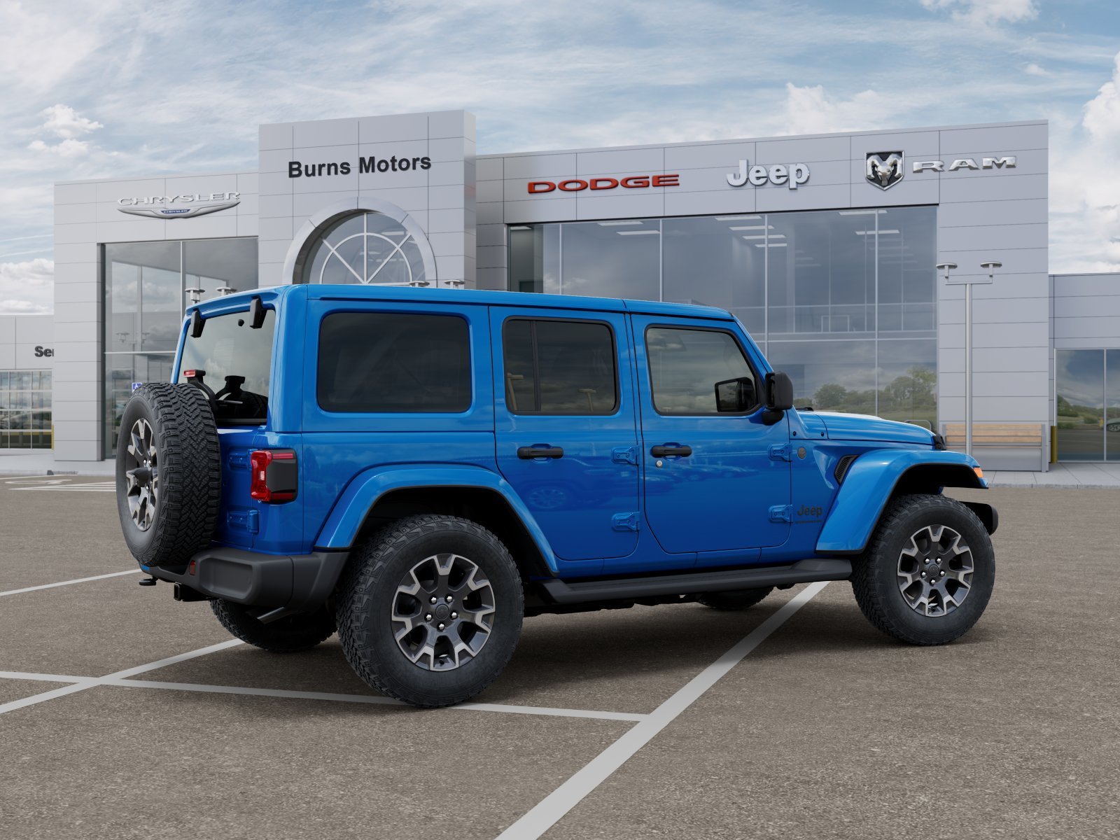 New 2026 Hydro Blue Pearl-Coat Exterior Paint Jeep Sahara 4-Door image 4