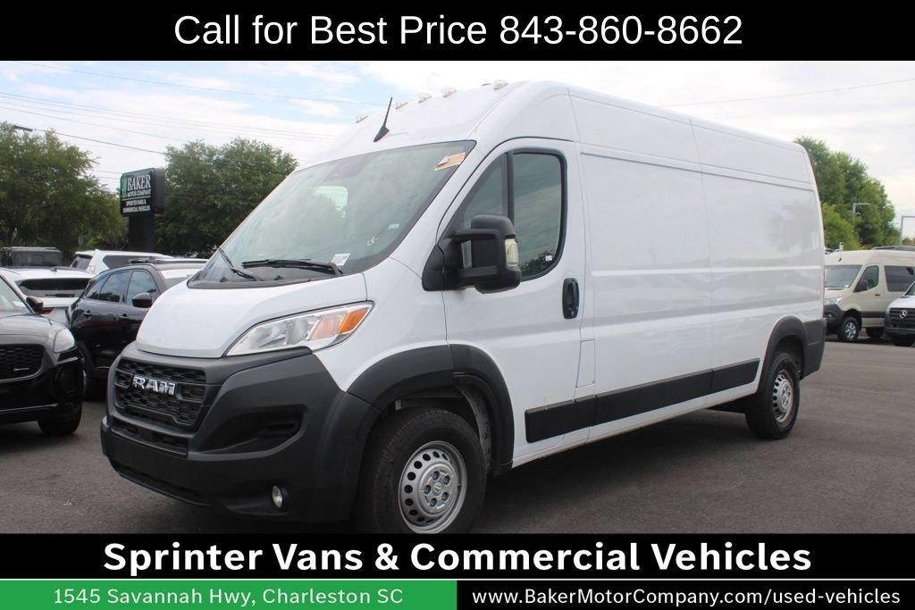 Used 2025 Bright White Clearcoat Ram High Roof image 1