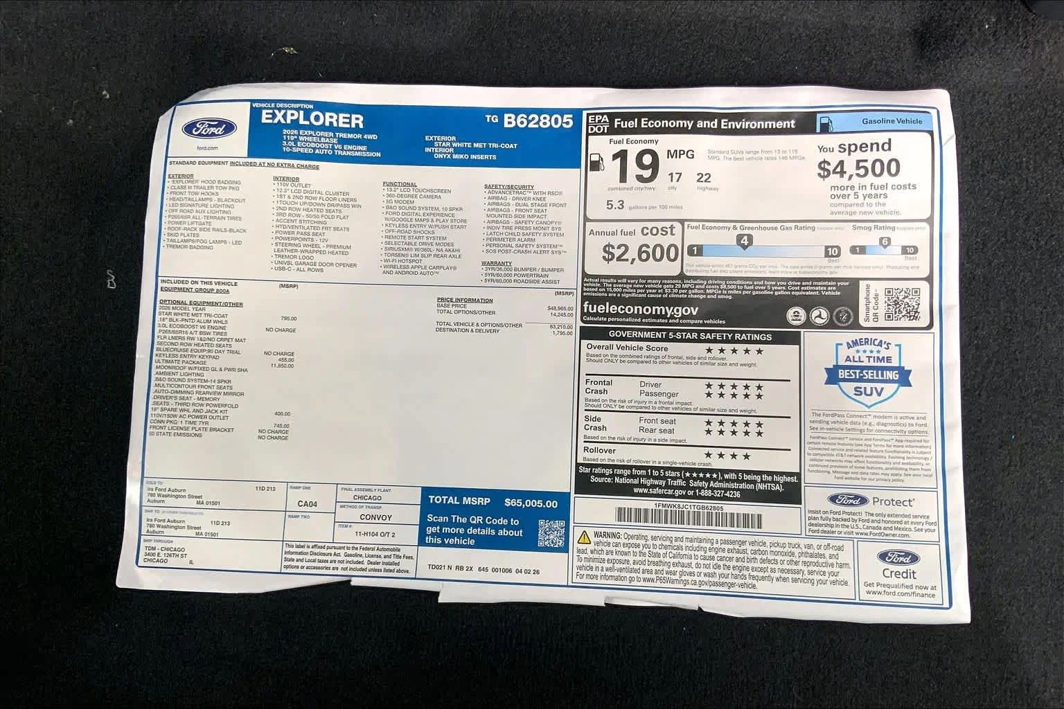 New 2026 Star White Metallic Tri-Coat Ford Tremor® image 18