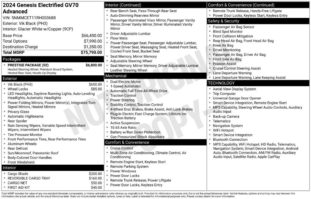 Used 2024 Black Genesis Prestige image 2