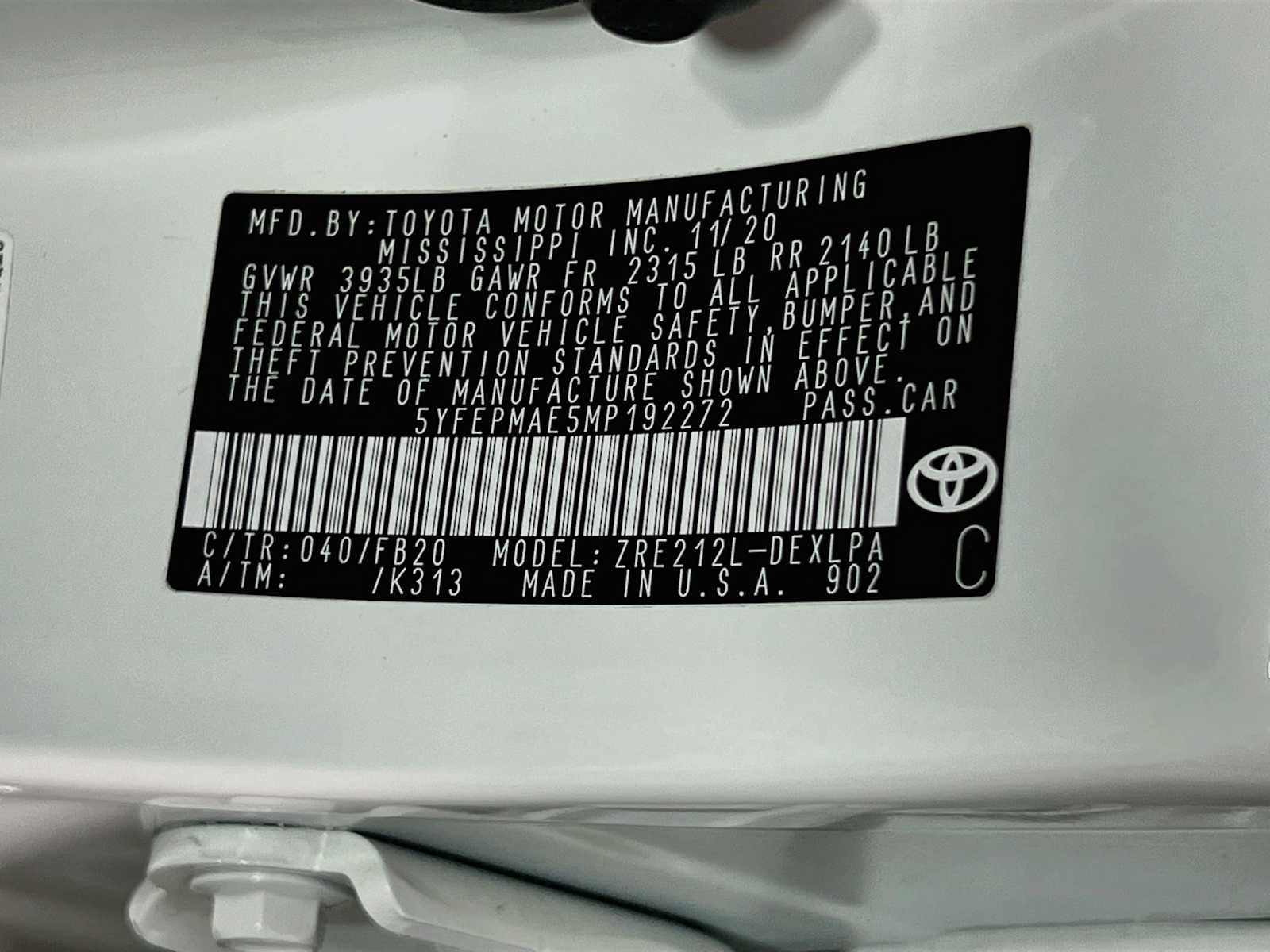Used 2021 Super White Toyota LE image 30