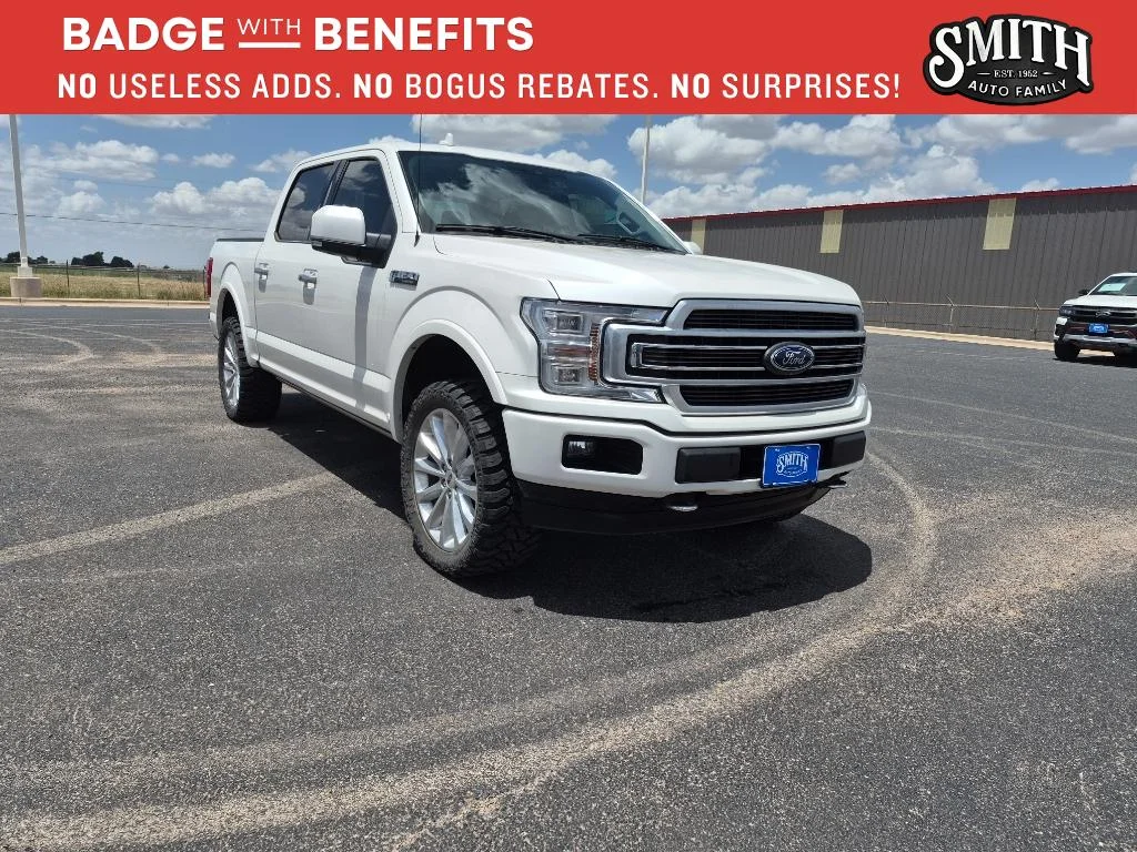 Certified Used 2019 White Platinum Tri-Coat Metallic Ford Limited image 1