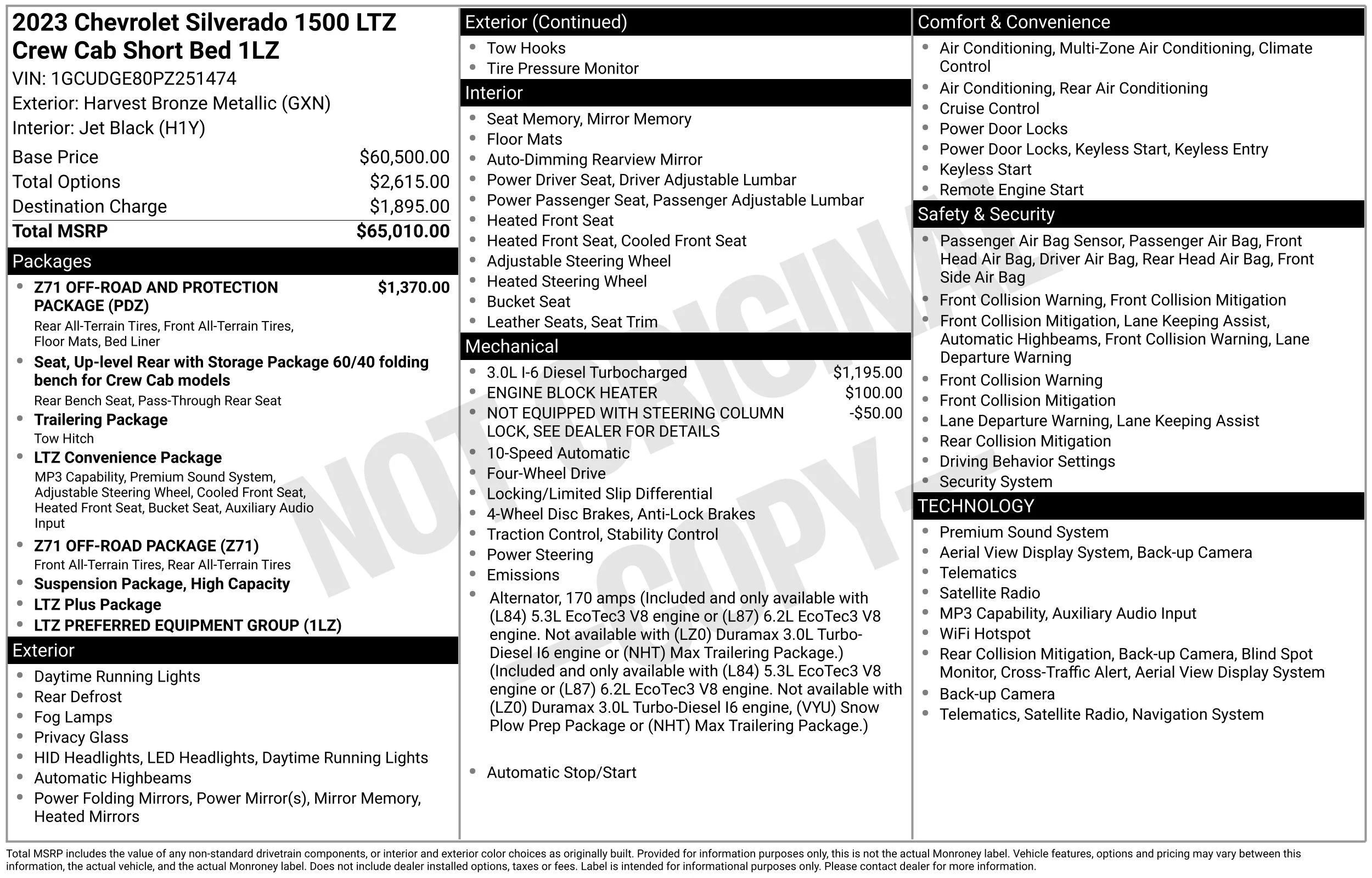 Used 2023 Harvest Bronze Metallic Chevrolet LTZ image 15