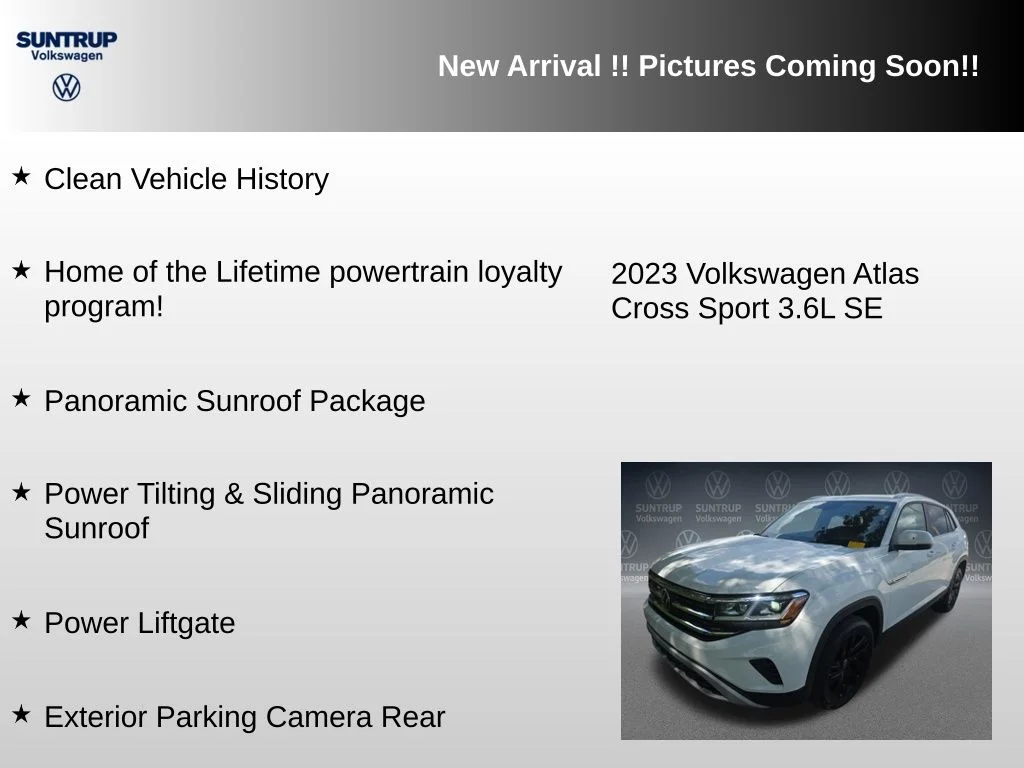 Used 2023 White Volkswagen 3.6L V6 SE w/Technology image 6