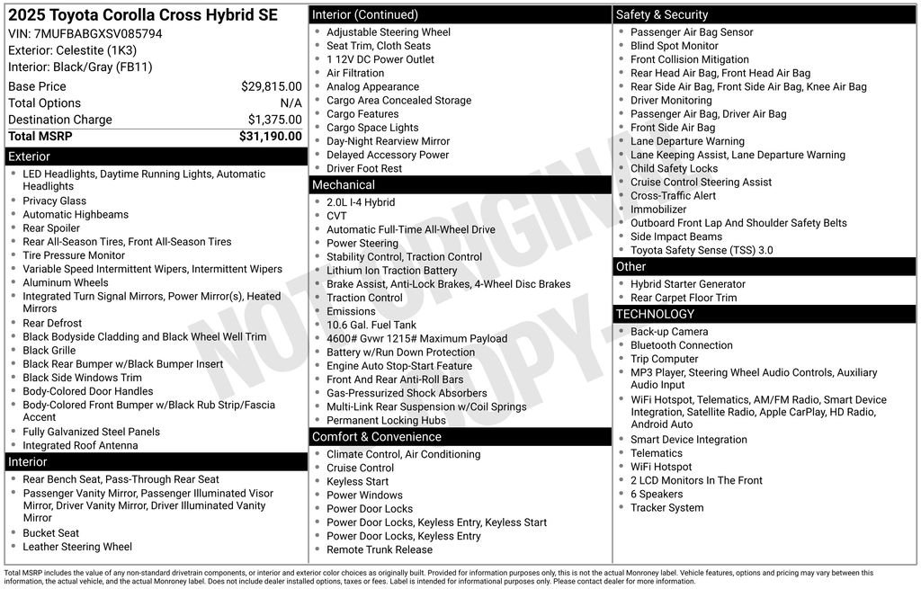 Certified Used 2025 Blue Toyota Hybrid SE image 2