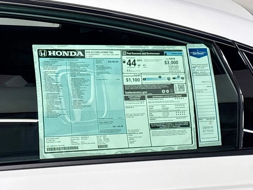 New 2026 Platinum White Pearl Honda Touring image 24