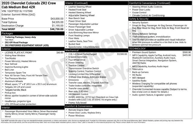 Used 2020 Summit White Chevrolet 4WD ZR2 image 35