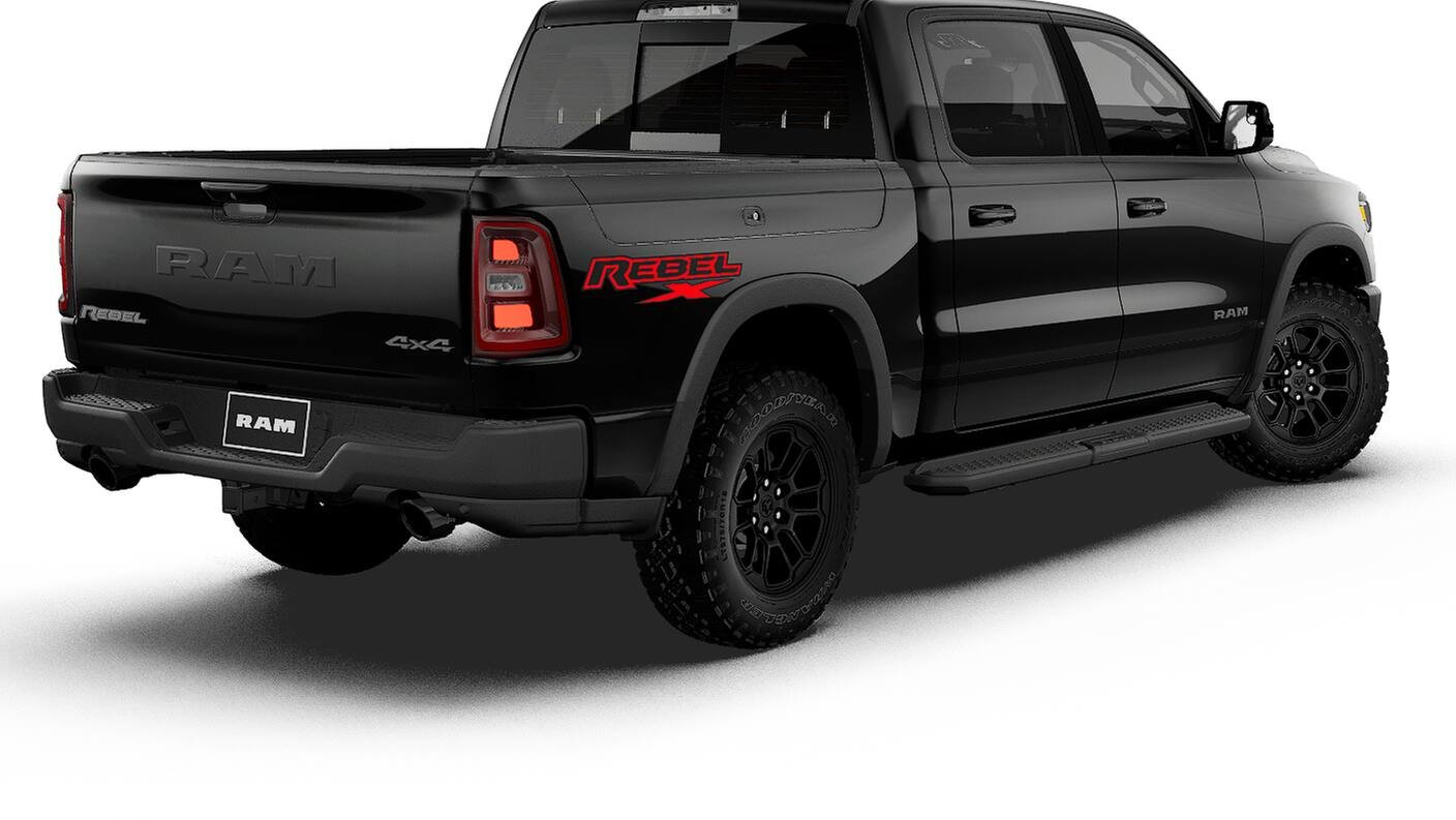 New 2027 Diamond Black Crystal Pearl-Coat Exterior Paint RAM REBEL image 2