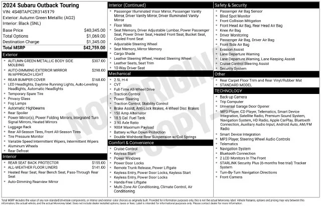 Used 2024 Brown Subaru Touring image 38