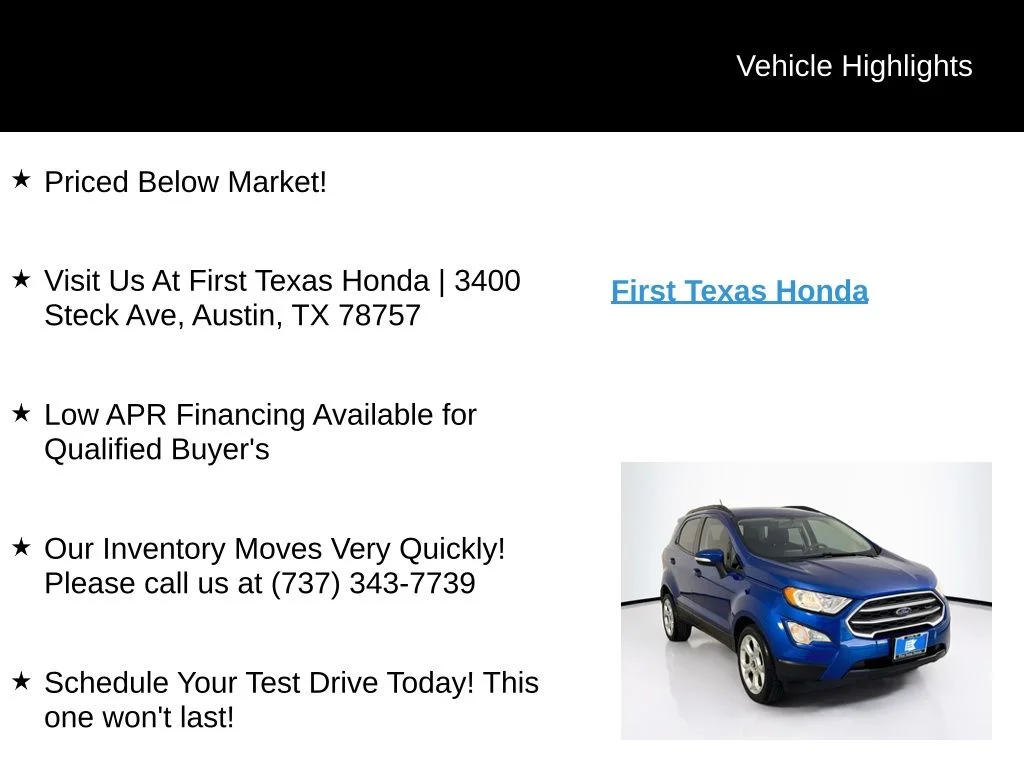 Used 2021 Lightning Blue Metallic Ford SE image 9