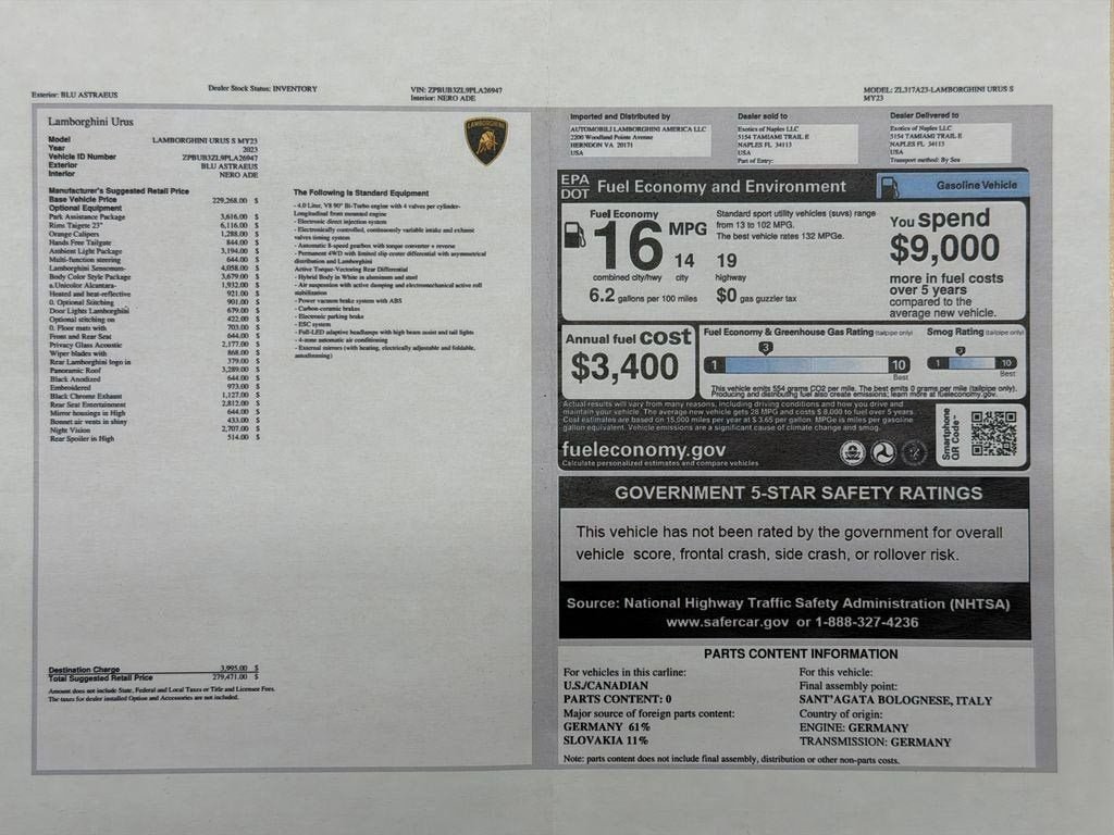 Used 2023 Blu Astraeus Metallic Lamborghini S image 49