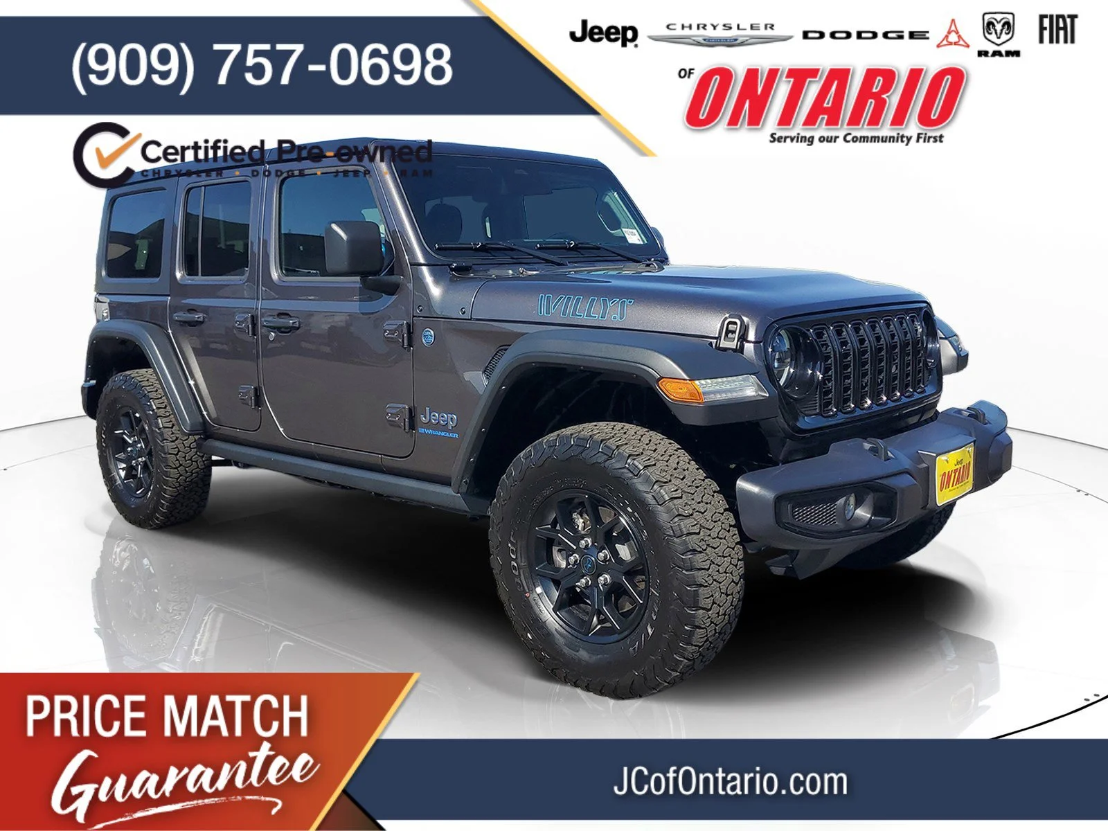 Certified Used 2025 Gray Jeep Willys 4xe image 1