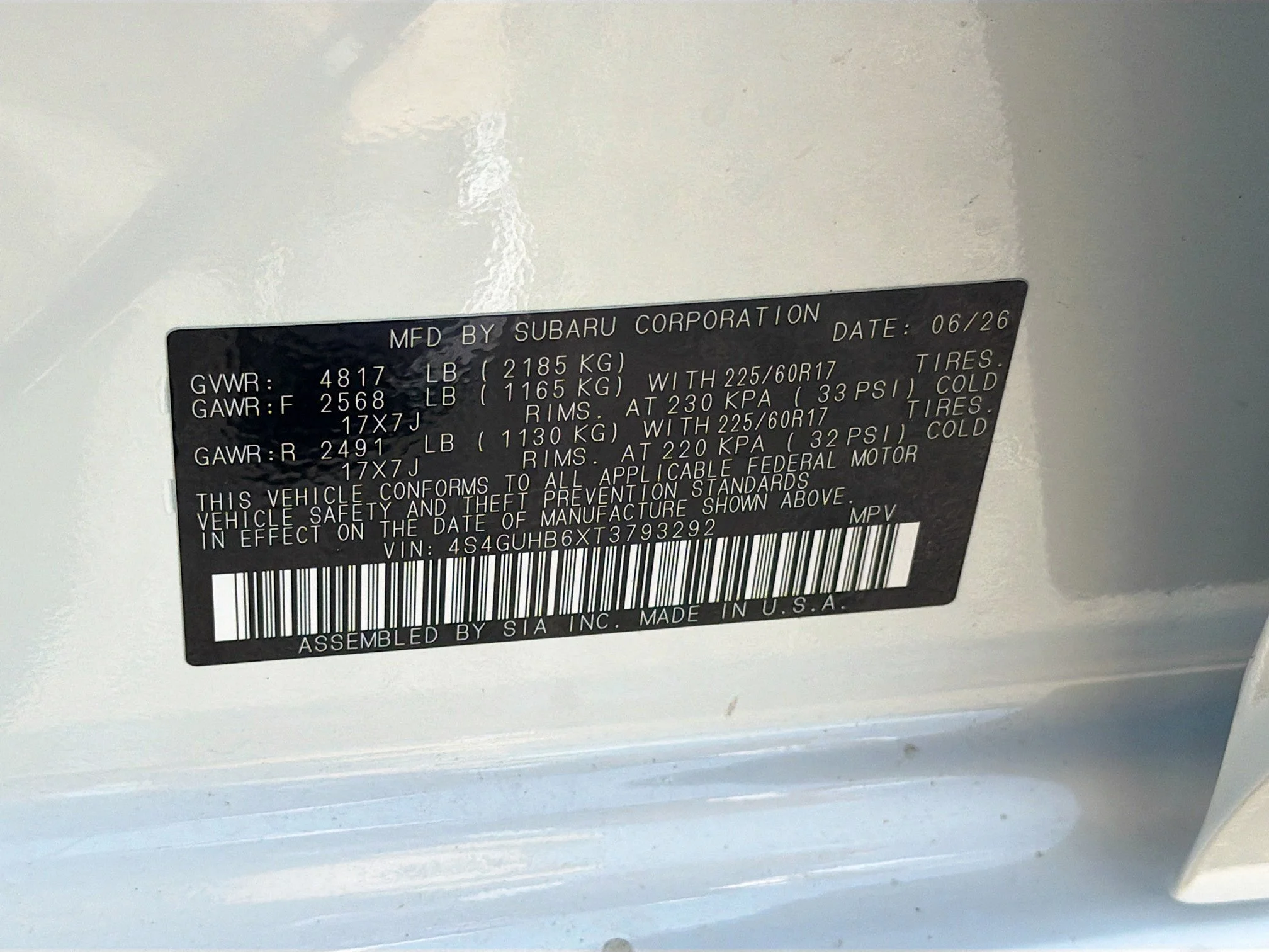 New 2026 White Pearl Subaru Base image 39