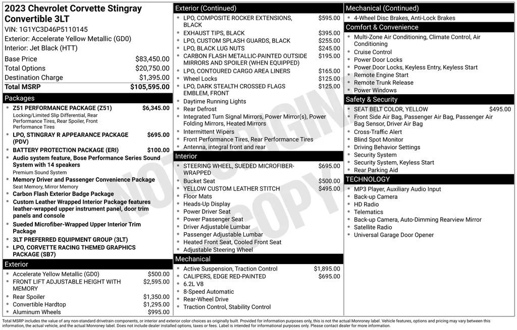 Used 2023 ACCELERATE YELLOW METALLIC Chevrolet 3LT image 33
