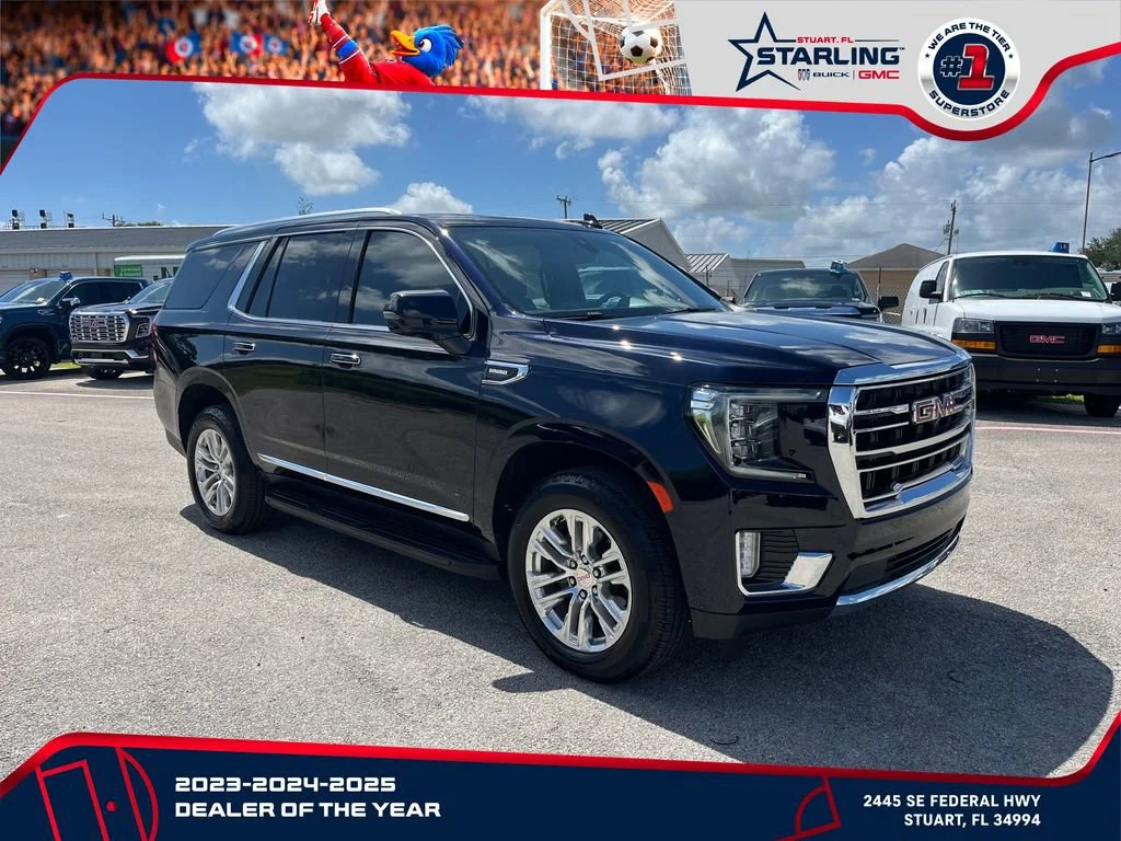 Used 2021 MIDNIGHT BLUE METALLIC GMC SLT image 3