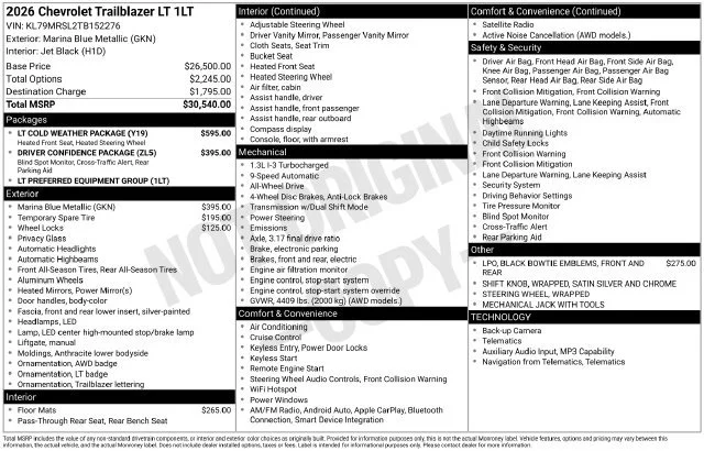 Used 2026 Marina Blue Metallic Chevrolet LT image 31