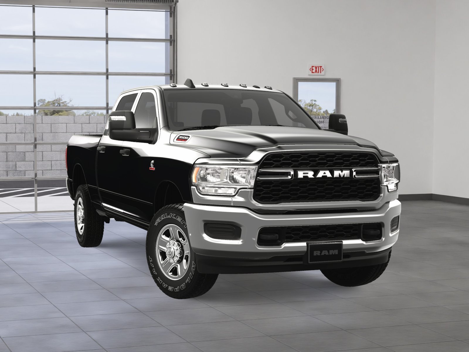 New 2024 Diamond Black Crystal Pearl-Coat Exterior Paint RAM Tradesman image 35