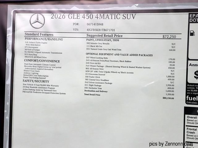 New 2026 Selenite Grey Metallic Mercedes-Benz GLE 450 image 29