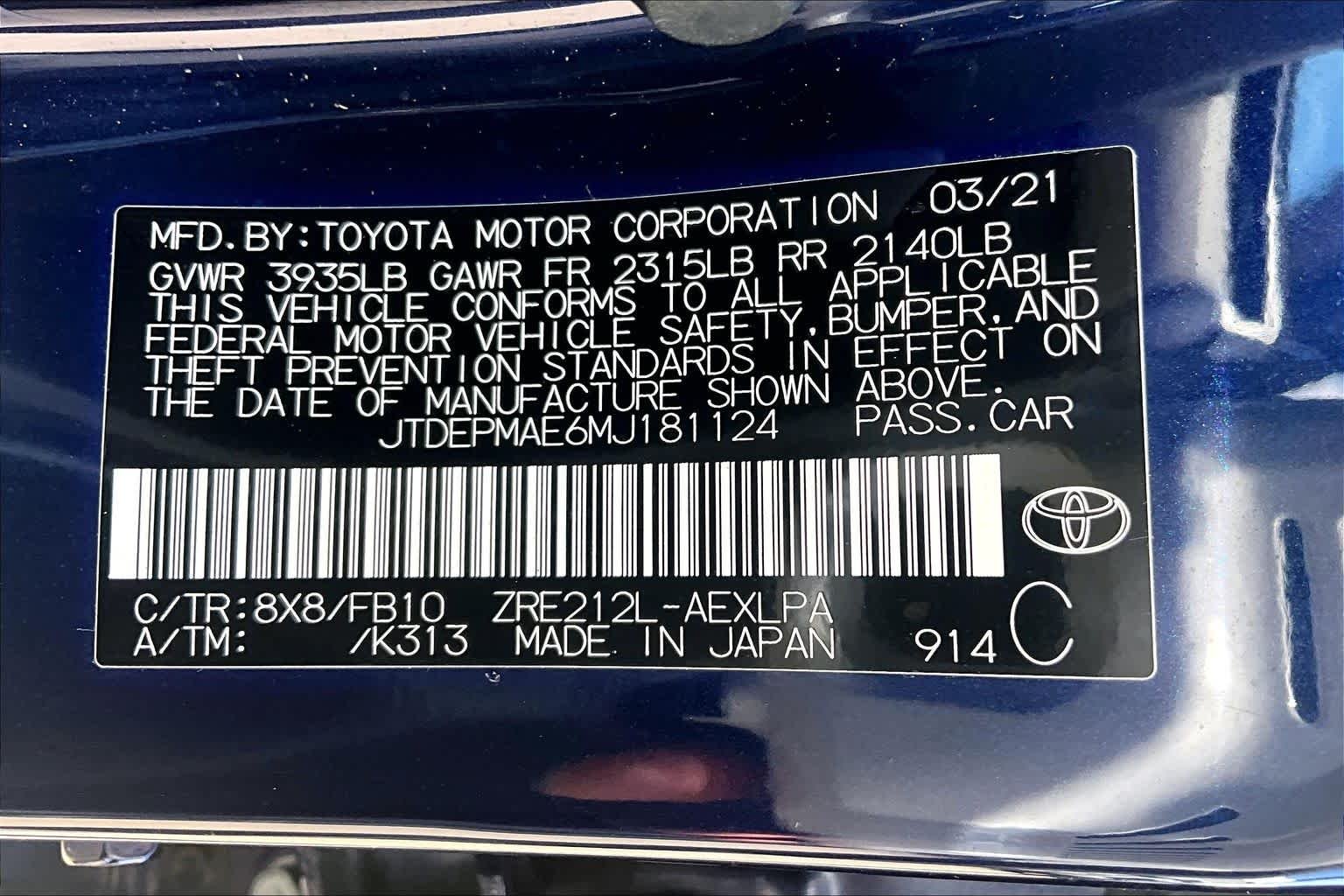 Used 2021 Blueprint Toyota LE image 33