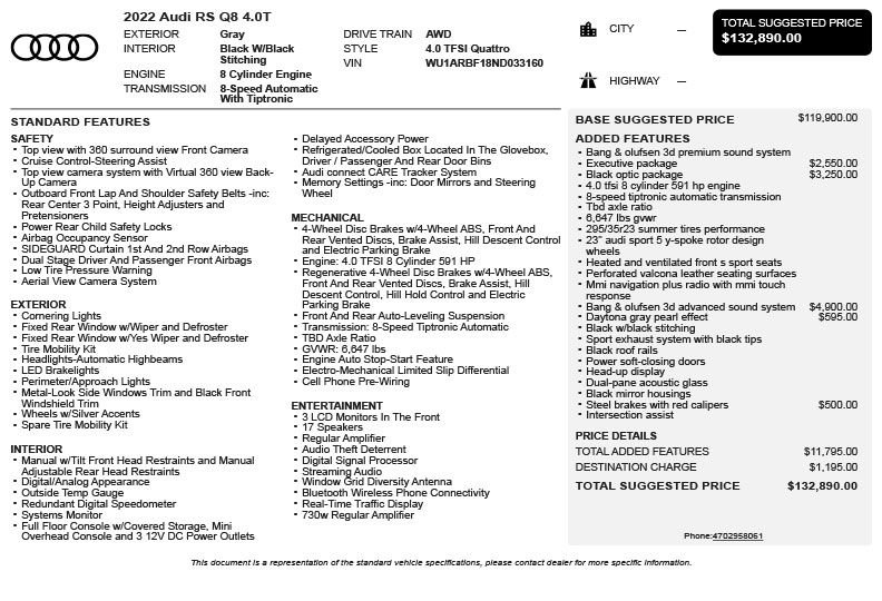 Used 2022 Gray Audi 4.0T image 3
