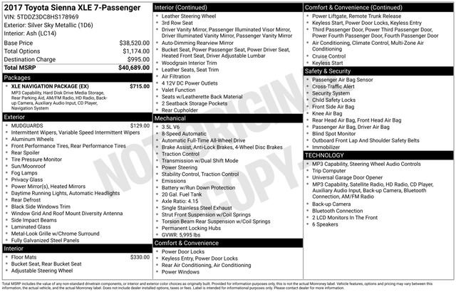 Certified Used 2017 Silver Sky Metallic Toyota XLE image 9