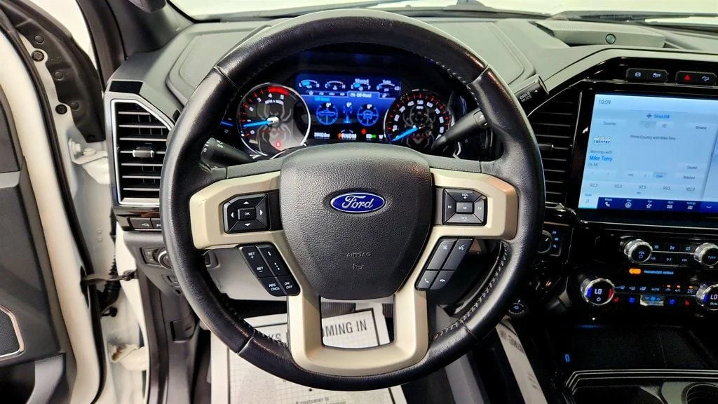 Used 2022 Star White Metallic Tri-Coat Ford Black Widow LARIAT 4WD Crew Cab 6.75