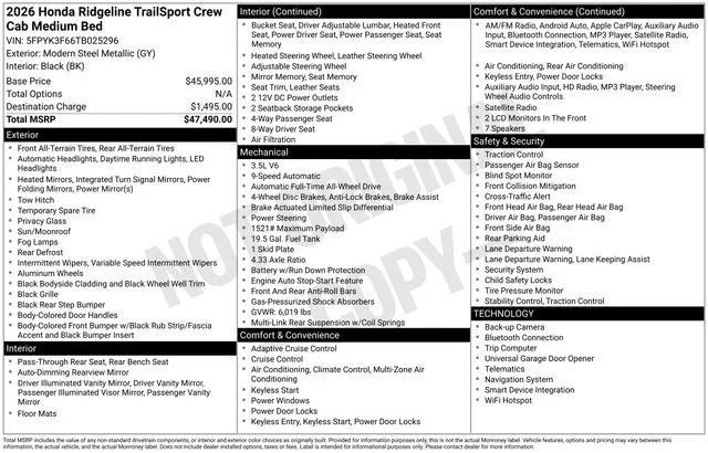 New 2026 Modern Steel Metallic Honda TrailSport image 20
