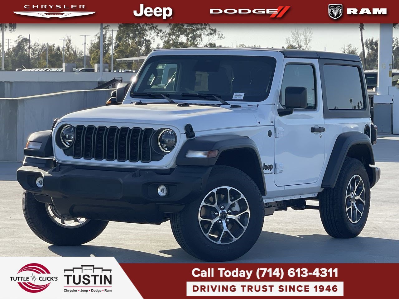 New 2026 Bright White Clear-Coat Exterior Paint Jeep Sport S image 1