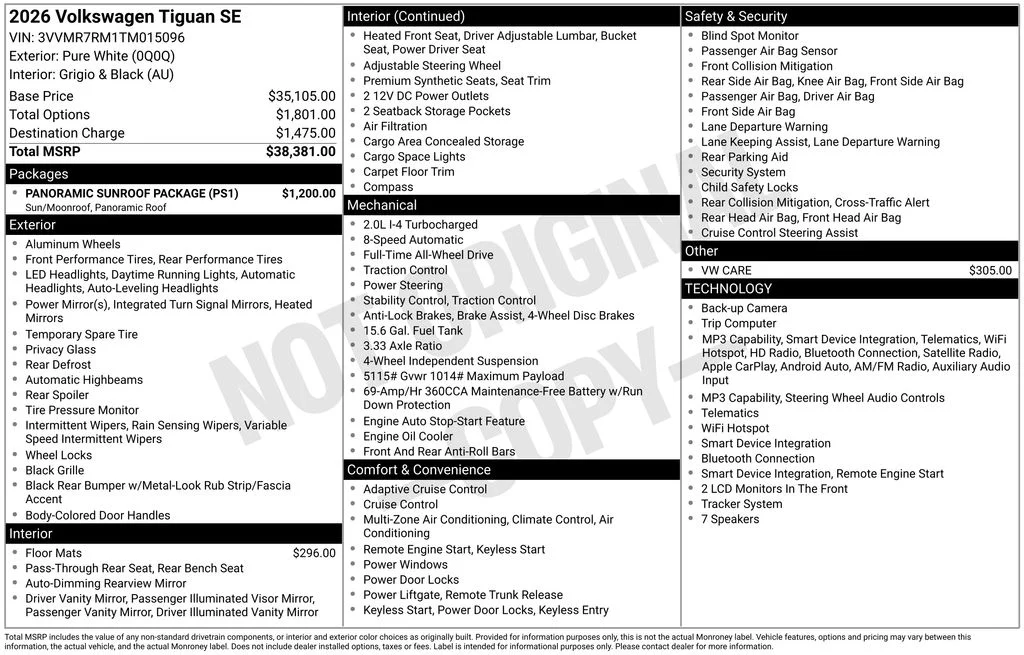Used 2026 White Volkswagen SE image 7