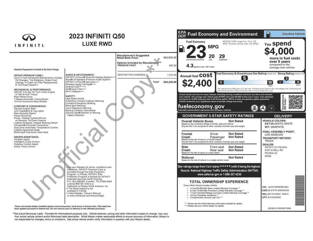 Used 2023 White INFINITI LUXE image 4