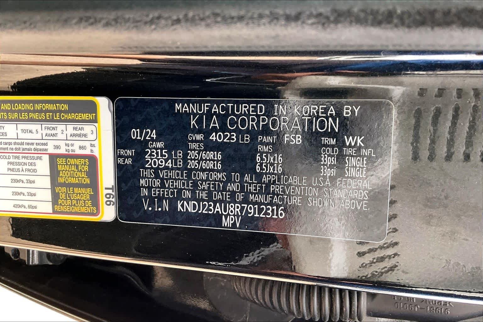 Used 2024 Fusion Black Kia LX image 32