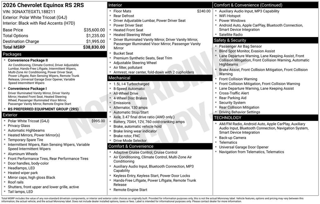 2026 Chevrolet Equinox RS - Photo 9