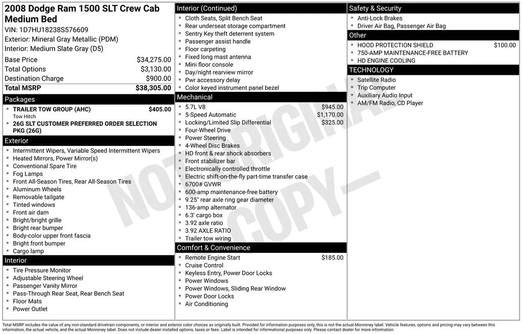 Used 2008 Gray Dodge SLT image 6