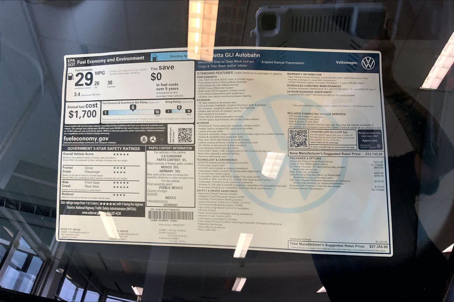 New 2026 Monument Gray w/Deep Black Roof Volkswagen Autobahn image 19