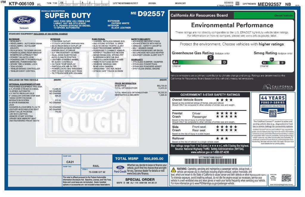 Used 2021 White Ford Lariat image 54