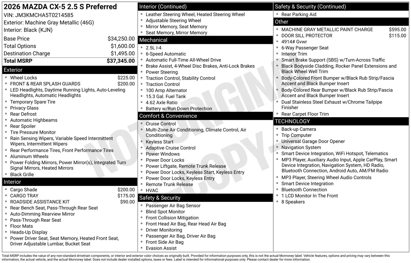 New 2026 Machine Gray Metallic Mazda 2.5 S Preferred image 4