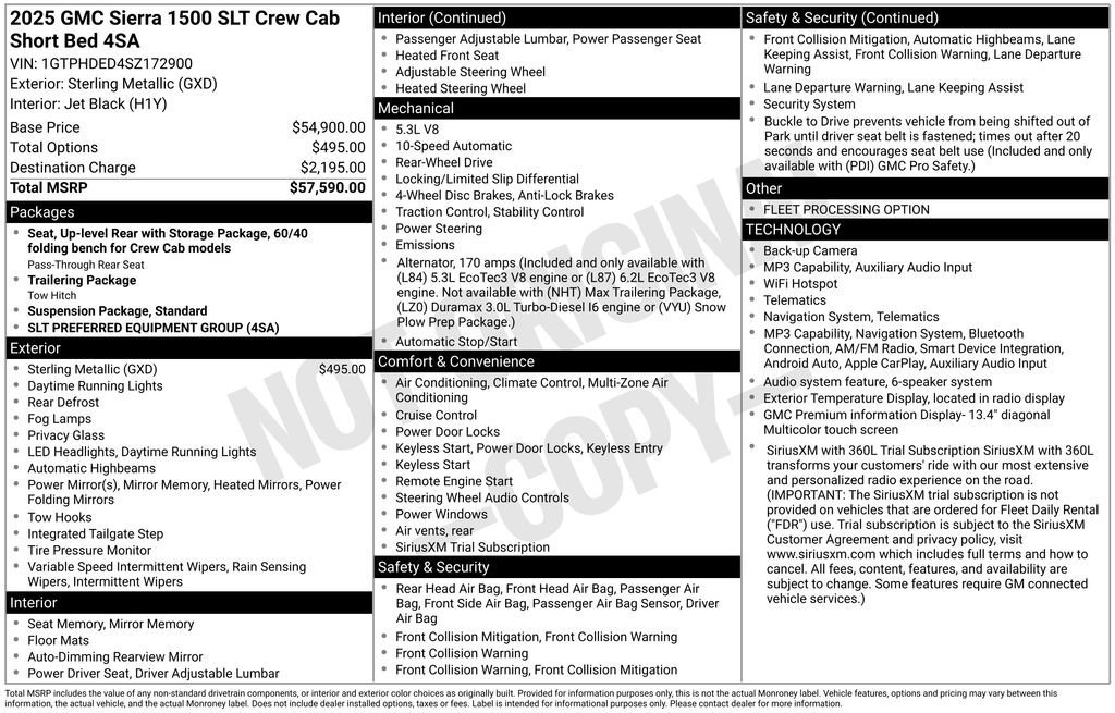 Used 2025 Sterling Metallic GMC SLT image 6