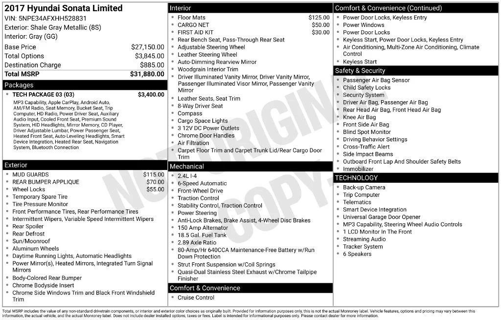 Used 2017 Gray Hyundai Limited image 6