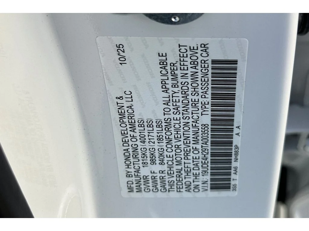 New 2026 Platinum White Pearl Acura Base image 22