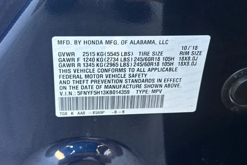 Used 2019 Obsidian Blue Pearl Honda LX image 34