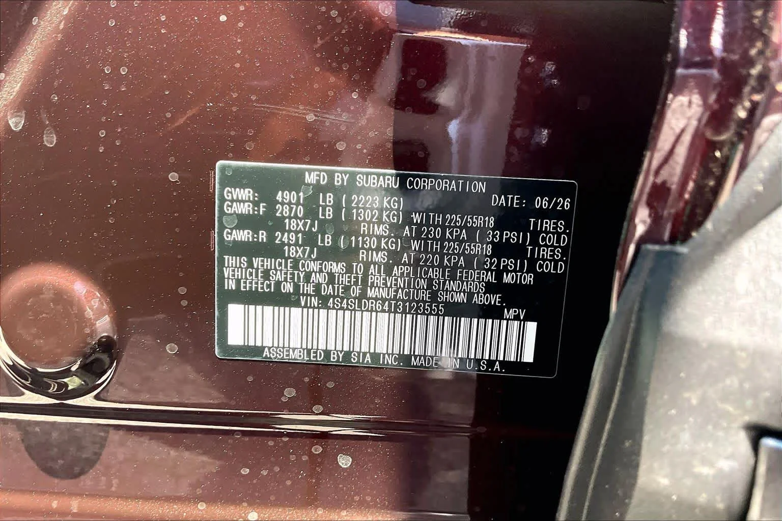New 2026 Dark Mahogany Pearl Subaru Limited image 19