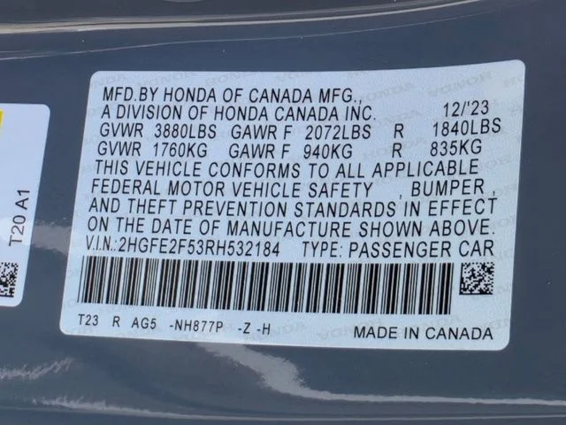 Certified Used 2024 Meteorite Gray Metallic Honda Sport image 32