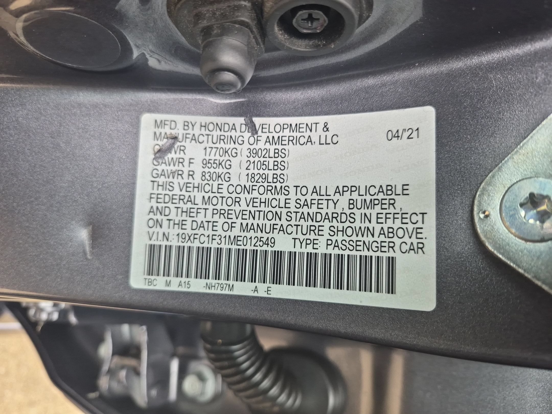 Certified Used 2021 Modern Steel Metallic Honda EX Sedan image 35