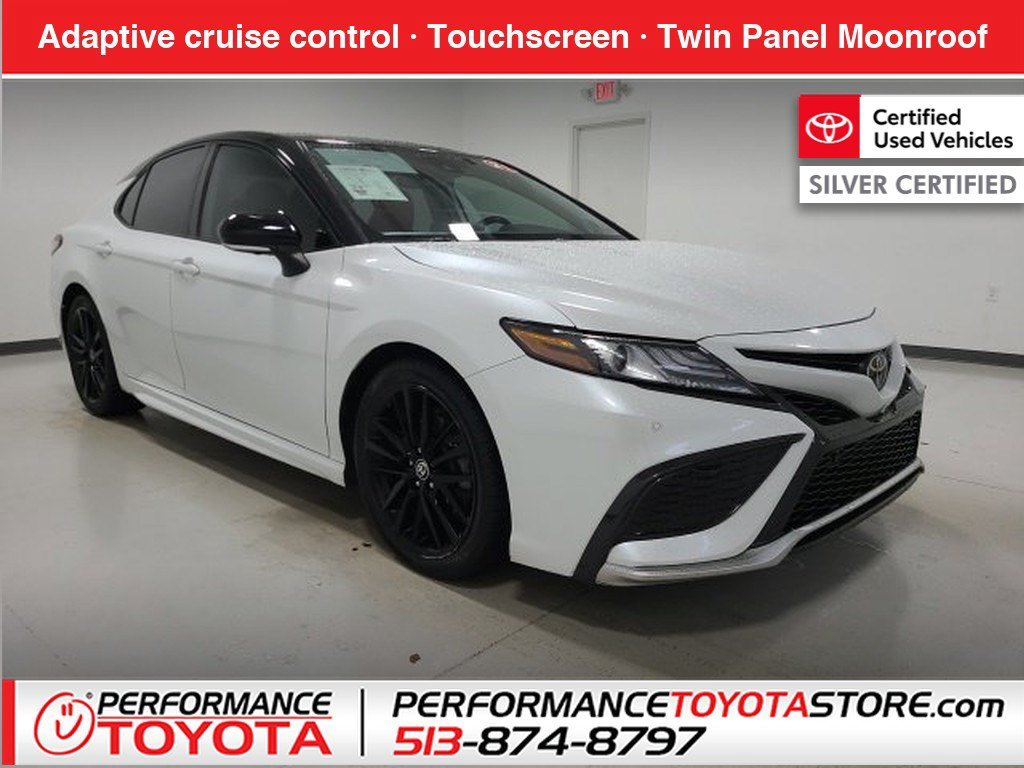 Certified Used 2021 Wind Chill Pearl/Midnight Black Metallic Toyota XSE V6 image 1