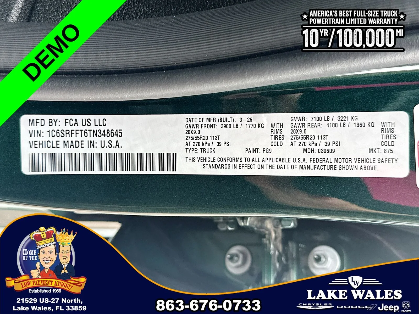 New 2026 Serrano-Green Metallic Exterior Paint RAM BIG HORN image 30
