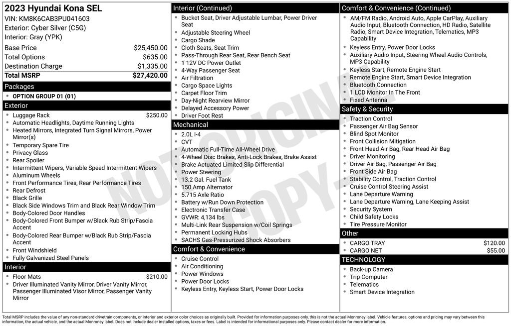 Certified Used 2023 Silver Hyundai SEL image 35